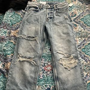 Light wash blue jeans